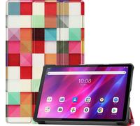 Case2go - étui pour tablette Étui pour tablette Lenovo Tab K10 10.3 (2021) - 10.3 Pouce - Mallette à trois volets - Protection ultime - Blocks