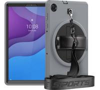 Case2go - étui pour tablette Étui pour tablette Lenovo Tab M10 Plus (2de gen) 10.3 inch (2020) - 10.3 Pouce - Avec bandoulière - Protection ultime - Gris