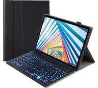 Case2go - étui pour tablette Étui pour tablette Lenovo Tab M10 Plus 3rd Gen 10.6 (2022) - 10.6 Pouce - Clavier Bluetooth - Protection ultime - Noir