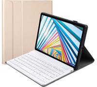 Case2go - étui pour tablette Étui pour tablette Lenovo Tab M10 Plus 3rd Gen 10.6 (2022) - 10.6 Pouce - Clavier Bluetooth - Protection ultime - l'or