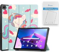 Case2go - étui pour tablette Étui pour tablette Lenovo Tab M10 Plus 3rd Gen 10.6 (2022) - 10.6 Pouce - Mallette à trois volets - Protection ultime - Licorne