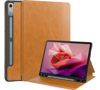 Case2go - étui pour tablette Étui pour tablette Lenovo Tab P12 - 12.7 Pouce - Couverture d'entreprise - Protection ultime - Lumière Marron