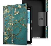 Case2go - étui pour tablette Étui pour tablette Lenovo Yoga Smart Tab 10.1 (2019) - 10.1 Pouce - Mallette à trois volets - Protection ultime - Blancte Fleur