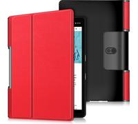 Case2go - étui pour tablette Étui pour tablette Lenovo Yoga Smart Tab 10.1 (2019) - 10.1 Pouce - Mallette à trois volets - Protection ultime - Rouge