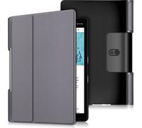 Case2go - étui pour tablette Étui pour tablette Lenovo Yoga Smart Tab 10.1 (2019) - 10.1 Pouce - Mallette à trois volets - Protection ultime - Gris