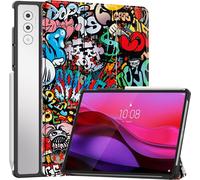 Case2go - étui pour tablette Étui pour tablette Lenovo Yoga Tab Plus - 12.7 Pouce - Mallette à trois volets - Protection ultime - Grafitti