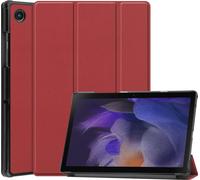 Case2go - étui pour tablette Étui pour tablette Samsung Galaxy Tab A8 10.5 (2021) - 10.5 Pouce - Avec fonction de réveil automatique - Protection ultime - Sombre Rouge