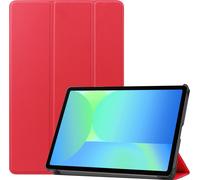 Case2go - étui pour tablette Étui pour tablette Samsung Galaxy Tab S10 FE - 10.9 Inch - 10.9 Pouce - Mallette à trois volets - Protection ultime - Rouge
