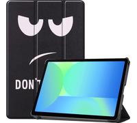 Case2go - étui pour tablette Étui pour tablette Samsung Galaxy Tab S10 FE - 10.9 Inch - 10.9 Pouce - Mallette à trois volets - Protection ultime - Don't Touch Me
