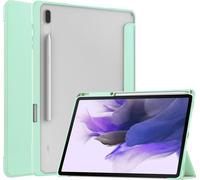 Case2go - étui pour tablette Étui pour tablette Samsung Galaxy Tab S7 Plus (2020) - 12.4 Pouce - Couverture à trois volets avec porte-crayon - Protection ultime - Menthe