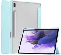 Case2go - étui pour tablette Étui pour tablette Samsung Galaxy Tab S7 Plus (2020) - 12.4 Pouce - Couverture à trois volets avec porte-crayon - Protection ultime - Lumière Bleu