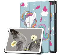 Case2go - étui pour tablette Google Pixel Tablet coque Étui pour tablette Google Pixel Tablet (2023) - 10.95 Pouce - Mallette à trois volets - Protection ultime - Licorne