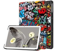 Case2go - étui pour tablette Google Pixel Tablet coque Étui pour tablette Google Pixel Tablet (2023) - 10.95 Pouce - Mallette à trois volets - Protection ultime - Graffiti