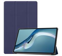 Case2go - étui pour tablette Huawei MatePad Pro 12.6 etui Étui pour tablette Huawei MatePad Pro 12.6 (2021) - 12.6 Pouce - Mallette à trois volets - Protection ultime - Sombre Bleu