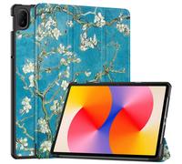 Case2go - étui pour tablette Huawei MatePad SE 11 etui Étui pour tablette Huawei MatePad SE 11 (2024) - 11 Pouce - Mallette à trois volets - Protection ultime - Blancte Fleur