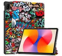Case2go - étui pour tablette Huawei MatePad SE 11 etui Étui pour tablette Huawei MatePad SE 11 (2024) - 11 Pouce - Mallette à trois volets - Protection ultime - Graffiti