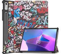 Case2go - étui pour tablette lenovo tab p11 pro gen 2 etui Étui pour tablette Lenovo Tab P11 Pro 2nd Gen - 11.2 Pouce - Mallette à trois volets - Protection ultime - Graffiti