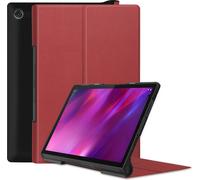 Case2go - étui pour tablette Lenovo Yoga Tab 11 coque Étui pour tablette Lenovo Yoga Tab 11 (2021) - 11 Pouce - Mallette à trois volets - Protection ultime - Sombre Rouge