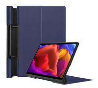 Case2go - étui pour tablette Lenovo Yoga Tab 13 housse Étui pour tablette Lenovo Yoga Tab 13 (2021) - 13 Pouce - Mallette à trois volets - Protection ultime - Sombre Bleu