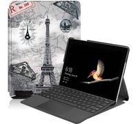 Case2go - étui pour tablette Microsoft Surface Go 1/2/3 coque Étui pour tablette Microsoft Surface Go / Go 2 / Go 3 / Go 4 - 10 Pouce - Mallette à trois volets - Protection ultime - Eiffeltoren