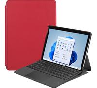 Case2go - étui pour tablette Microsoft Surface Pro 8 coque Étui pour tablette Microsoft Surface Pro 8 (13 Inch) - 12.3 Pouce - Mallette à trois volets - Protection ultime - Rouge