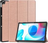 Case2go - étui pour tablette Realme Pad etui Étui pour tablette Realme Pad 10.4 (2021) - 10.4 Pouce - Mallette à trois volets - Protection ultime - Rose l'or