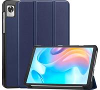Case2go - étui pour tablette Realme Pad Mini etui Étui pour tablette Realme Pad Mini 8.7 (2022) - 8.7 Pouce - Mallette à trois volets - Protection ultime - Sombre Bleu