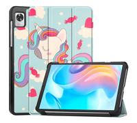 Case2go - étui pour tablette Realme Pad Mini etui Étui pour tablette Realme Pad Mini 8.7 (2022) - 8.7 Pouce - Mallette à trois volets - Protection ultime - Licorne
