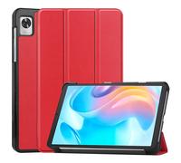 Case2go - étui pour tablette Realme Pad Mini etui Étui pour tablette Realme Pad Mini 8.7 (2022) - 8.7 Pouce - Mallette à trois volets - Protection ultime - Rouge