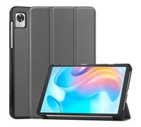 Case2go - étui pour tablette Realme Pad Mini etui Étui pour tablette Realme Pad Mini 8.7 (2022) - 8.7 Pouce - Mallette à trois volets - Protection ultime - Gris