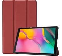 Case2go - étui pour tablette Samsung Galaxy Tab A 10.1 (2019) coque Étui pour tablette Samsung Galaxy Tab A 10.1 (2019) - 10.1 Pouce - Mallette à trois volets - Protection ultime - Sombre Rouge
