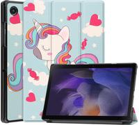 Case2go - étui pour tablette Samsung Galaxy Tab A8 coque Étui pour tablette Samsung Galaxy Tab A8 10.5 (2021) - 10.5 Pouce - Mallette à trois volets - Protection ultime - Licorne
