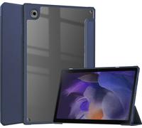 Case2go - étui pour tablette Samsung Galaxy Tab A8 coque Étui pour tablette Samsung Galaxy Tab A8 10.5 (2021) - 10.5 Pouce - Mallette à trois volets - Protection ultime - Sombre Bleu