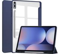 Case2go - étui pour tablette Samsung Galaxy Tab S10 Plus coque Étui pour tablette Samsung Galaxy Tab S10 Plus (2024) - 12.4 Pouce - Mallette à trois volets - Protection ultime - SombreBleu