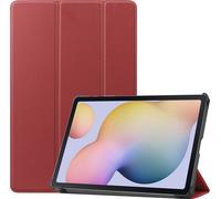 Case2go - étui pour tablette Samsung Galaxy Tab S8 etui Étui pour tablette Samsung Galaxy Tab S7 11.0 (2020) - 11 Pouce - Mallette à trois volets - Protection ultime - Sombre Rouge