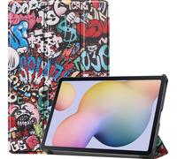Case2go - étui pour tablette Samsung Galaxy Tab S8 etui Étui pour tablette Samsung Galaxy Tab S7 11.0 (2020) - 11 Pouce - Mallette à trois volets - Protection ultime - Graffiti