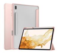 Case2go - étui pour tablette Samsung Galaxy Tab S8 Plus etui Étui pour tablette Samsung Galaxy Tab S8 Plus (2022) - 12.4 iPouce - Couverture à trois volets avec porte-crayon - Protection ultime - Rose