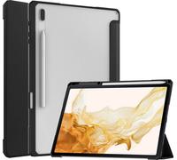 Case2go - étui pour tablette Samsung Galaxy Tab S8 Plus etui Étui pour tablette Samsung Galaxy Tab S8 Plus (2022) - 12.4 iPouce - Couverture à trois volets avec porte-crayon - Protection ultime - Noir