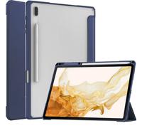 Case2go - étui pour tablette Samsung Galaxy Tab S8 Plus etui Étui pour tablette Samsung Galaxy Tab S8 Plus (2022) - 12.4 iPouce - Couverture à trois volets avec porte-crayon - Protection ultime - Bleu