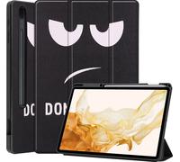 Case2go - étui pour tablette Samsung Galaxy Tab S8 Plus etui Étui pour tablette Samsung Galaxy Tab S8 Plus (2022) - 12.4 Pouce - Couverture à trois volets avec porte-crayon - Protection ultime - Don’t
