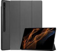 Case2go - étui pour tablette Samsung Galaxy Tab S8 Ultra coque Étui pour tablette Samsung Galaxy Tab S8 Ultra 14.6 (2022) - 14.6 Pouce - Mallette à trois volets - Protection ultime - Gris