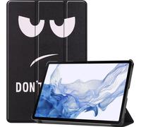 Case2go - étui pour tablette Samsung Galaxy Tab S9 (2023) coque Étui pour tablette Samsung Galaxy Tab S9/S9 FE (2023) - 11 Pouce - Mallette à trois volets - Protection ultime - Don’t touch me