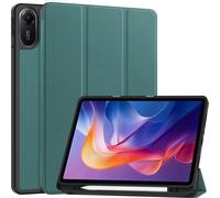 Case2go - étui pour tablette - Xiaomi Redmi Pad 2 - 11 Pouces - Avec fonction Auto/Wake - Fermeture magnétique - Avec porte-crayon - Vert foncé