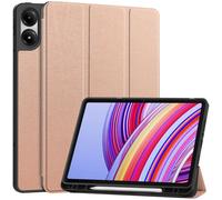 Case2go - étui pour tablette Xiaomi Redmi Pad Pro housse Étui pour tablette Xiaomi Redmi Pad Pro (2024) - 12.1 Pouce - Couverture à trois volets avec porte-crayon - Protection ultime - Rose l'or
