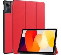 Case2go - étui pour tablette Xiaomi Redmi Pad SE housse Étui pour tablette Xiaomi Redmi Pad SE (2023) - 11 Pouce - Mallette à trois volets - Protection ultime - Rouge