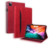 Case2go - Housse compatible avec Apple iPad Pro 12.9 (2022) - Avec porte-carte - Housse en cuir PU pour tablette - Rouge