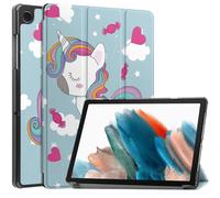 Case2go - Housse compatible avec Samsung Galaxy Tab A9 (2023) 8 pouces - Fonction Auto/Réveil - Housse en simili-cuir - Licorne