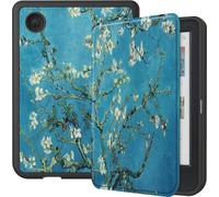 Case2go - Housse pour Kobo Clara BW / Kobo Clara Colour - Sleepcover - 7 Pouce - Fonction Auto / Wake - TPU - Fleur blanche