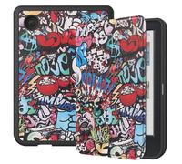 Case2go - Housse pour Kobo Clara BW / Kobo Clara Colour - Sleepcover - 7 Pouce - Fonction Auto / Wake - TPU - Graffiti
