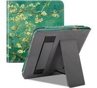 Case2go - Housse pour Tolino Epos 2 - Avec dragonne - 8 Pouce - Fonction Auto / Wake - Faux cuir - Fleur blanche